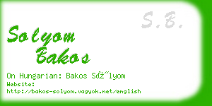 solyom bakos business card